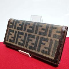 FENDI フェンディ 長財布 ズッカ柄 美品 FFロゴ キャンバス