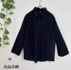 良品計画 無印 シャツ ネイビー M ７分袖 2001
