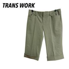 【トランスワーク】ハーフパンツ　センタープレス　裾ロールアップ　ストレッチ