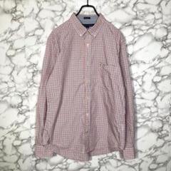 TOMMY HILFIGER　（XL）　メンズ　ボタンダウンチェックシャツ　赤