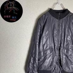 ✭ブルゾン　ジャケット　黒　リブ袖　ワントーン　ダブルポケット　M✭
