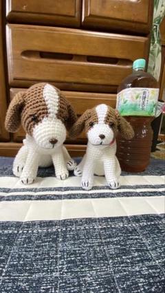 あみぐるみ 犬 大小セット（デコピン風）