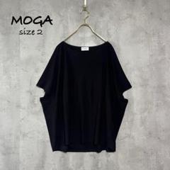 MOGA モガ トリアセハイテンションボートネックトップス 黒