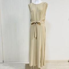 ミスティック mystic ロング ラップ ワンピース ベルト紐 ベージュ