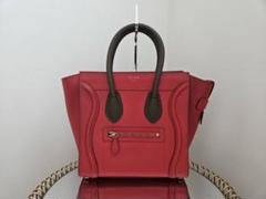 【美品】CELINE セリーヌ ラゲージ マイクロショッパー　レッド✖️ブラウン