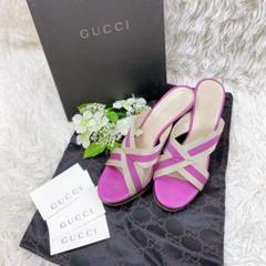 Gucci グッチ サンダル ウッドソール クリーニング済み イタリア製 35