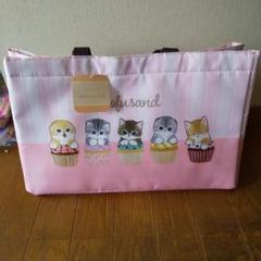 mofusand レジかごバッグ 猫と犬のイラスト付き