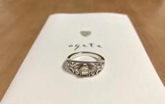 agete アガット 透かし リング 指輪 K10/ダイヤモンド0.004ct 13