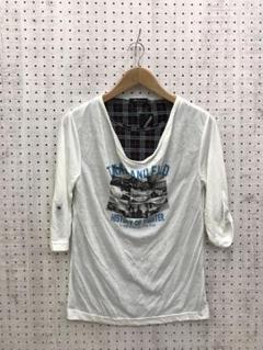 Y2K デッド古着 グラフィック×チェック　ギミック　レイヤードカットソー