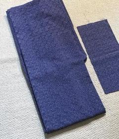 男物★着物リメイク用　ウール着物　絣織のサムネイル