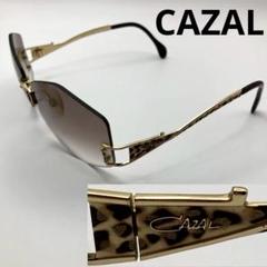 【美品】カザール　サングラス　ツーポイント　ヘキサゴン　レオパード　ケース付き 美品】カザール サングラス ツーポイント ヘキサゴン レオパード
