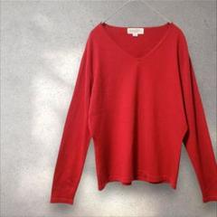episodio【L】セーター トップス 赤 長袖 薄手 絹カシミヤ混合 上品