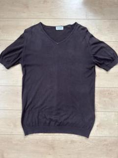 【80s】JOHN SMEDLEY Vネックニット L セーター ネイビー旧タグ 80s】JOHN SMEDLEY Vネックニット L セーター ネイビー旧タグ