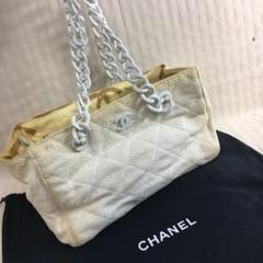 05-117 CHANEL ココマークキャンバス プラチェーンショルダーバッグ