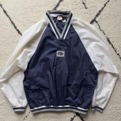 90s NIKE 銀タグ　プルオーバー　ナイロンジャケット　Mサイズ　ブルー　白