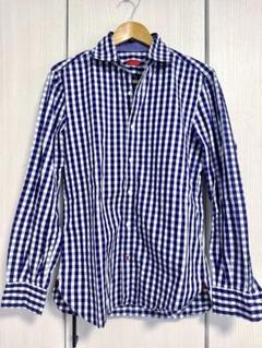 ISAIA イザイア★ネイビー&ホワイト ギンガムチェック長袖シャツのサムネイル