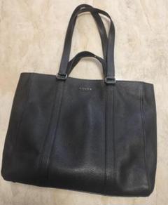 コーチ(COACH) 2way ダブルハンドル トートバッグ シボ革 黒 コーチ(COACH) 2way ダブルハンドル トートバッグ シボ革 黒