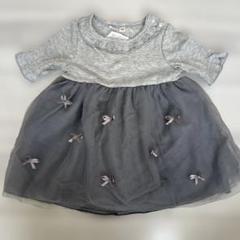 【新品未使用】西松屋　グレーのチュールスカートワンピース 100cm
