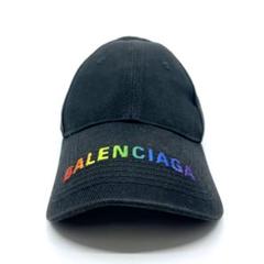 BALENCIAGA ベースボールキャップ 帽子 ブラック L ロゴ刺繍