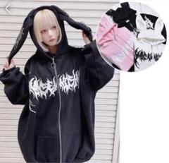 きゅうりのきゅーちゃん VOLCAN うさ耳ロゴZIPパーカー 新版 きゅうりのきゅーちゃん様専用 VOLCAN うさ耳ロゴZIP