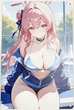 ④ブルアカ 聖園ミカ メタルポスター 30×20cm