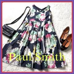 豪華 美品 Paulsmith 花柄 ノースリーブ ワンピース 42 クリーニング ワンピース