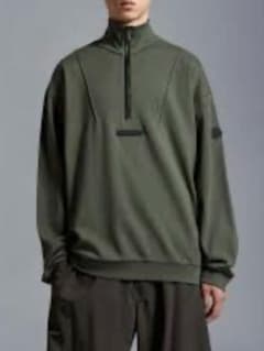 MONCLER ハーフジップスウェットシャツ Mサイズ オリーブグリーン