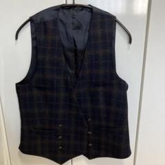 LARDINI(ラルディーニ) ウールリネン千鳥格子チェックベスト