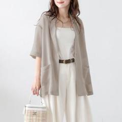 新品♡クルーレ　レイヤードシアージャケット　サイズ3 ベージュ crewre online shop / レイヤードシアージャケット