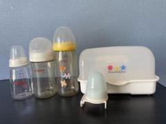 値下げ中！ピジョン哺乳瓶1プラ製2 紙パック用乳首、電子レンジ用哺乳瓶消毒器