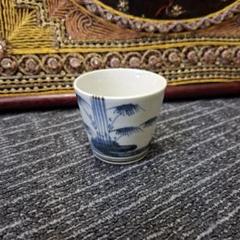 古伊万里染付け大振り蕎麦猪口 古伊万里 染付 水仙 白抜き 大振り蕎麦猪口 - 生活骨董と古布の