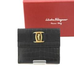 ✨新品未使用✨　Salvatore Ferragamo ミニ財布　クロコ　折り