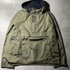 00s OLD UNIQLOアノラックパーカー カーキ テック　ドローコード付