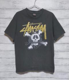 STUSSY スカルプリント Tシャツ Lサイズ　ブラック STUSSY ステューシー ×UNDEFEATED セメント柄スカルプリントT