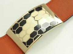 ●BVLGARI　ブルガリ　セルペンティ　レザーブレスレット　バングル