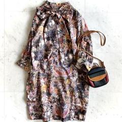 美品✨ポールスミスリバティ総柄ウエストリボンワンピース大きい