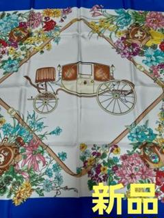 ☆未使用☆グッチ　GUCCI　スカーフ☆オールドグッチ☆花柄馬車 ☆未使用☆グッチ GUCCI スカーフ☆オールドグッチ☆花柄馬車