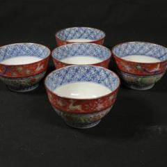 TAKASHINA0821 向付 5客 色絵付け ゆのみ 鹿 鳥 京焼 TAKASHINA0821様専用 向付 5客 色絵付け ゆのみ 鹿 鳥 京焼