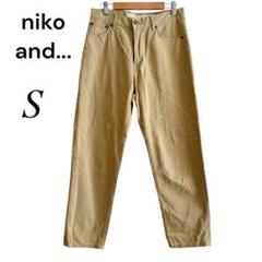 ニコアンド　ジーンズ　カジュアルパンツ　S ベージュ　デニム生地　ハイウエスト