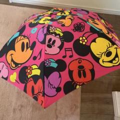 ミニーマウス 折りたたみ傘 ピンク
