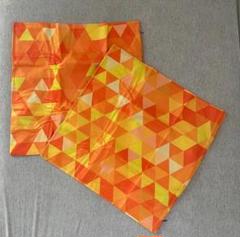 オレンジ イエロー クッションカバー 約50×50cm インテリア 2枚