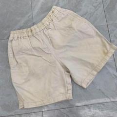 キッズ ショートパンツ ベージュ コットン100% ウエストゴム ポケット付き
