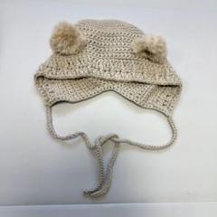 【美品】ハンドメイド 猫耳ボンネット 50-52cm
