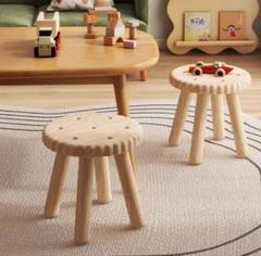 木製 子供用スツール穴あきデザイン 24cm