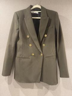 B-3. 【未使用タグ付き】ZARA 金ボタン ダブル チェックコート Lサイズ 完売品 ZARA ザラ チェック柄 オーバーサイズ ロングコート