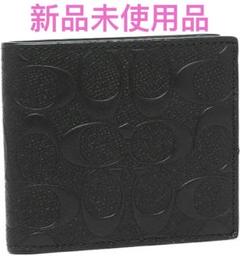 二つ折り財布 メンズ アウトレット COACH F75363 BLK ブラック