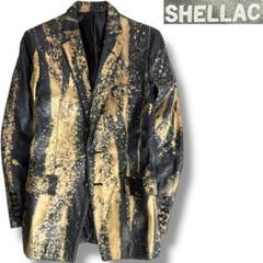 【極美品】 shellac シェラック　馬革　テーラードジャケット 激レア✨ J6324 美品 シェラック ペイント加工 レザーテーラード