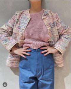 IENA LA BOUCLE かすりクロス刺繍ジャケット（その他ジャケット