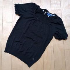 【未使用タグ付き】バーバリーブルーレーベル　シルク混　リブ半袖　ボーダー　38 バーバリーブルーレーベル[BurberryBLUELABEL] ボーダー柄 リブ
