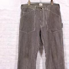 【美品】USA製 スタンレイ ヒッコリー ワークパンツ ストライプ　デニム USA製 Stan Ray ヒッコリー ストライプ ペインターパンツ w34